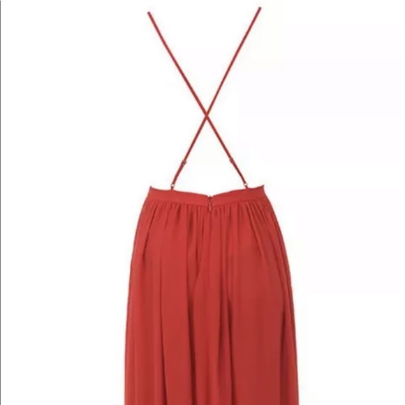 ❌SOLD❌HOUSE OF CB 'Darla' Red Chiffon Maxi Dress Small - Picture 3 of 9